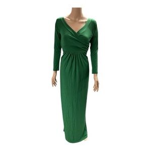 SHEIN - NEW - Elegant Green Pleated Maxi Dress